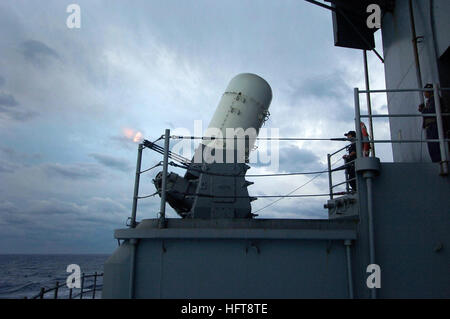 US Navy The fantail-mounted Close-In Weapon System (CIWS) fires during ...