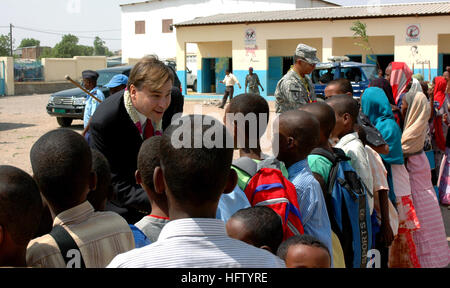 070906-A-1286M-090  GOUBETTO, Djibouti (Sept. 6, 2007) - U.S. Ambassador to Djibouti, Stuart Symington shakes hands with the students of Goubetto primary school. U.S. Army photo by Sgt. Brandon McCarty (RELEASED) US Navy 070906-A-1286M-090 U.S. Ambassador to Djibouti, Stuart Symington shakes hands with the students of Goubetto primary school Stock Photo