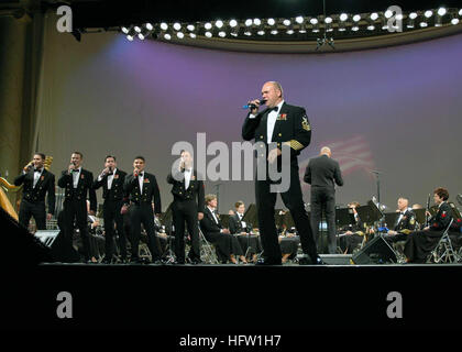 071013-n-0303c-040  WASHINGTON, D.C. (Oct. 13, 2007) - Senior Chief Musician John L. Fisher performs with the U.S. Navy Band during the annual Navy Birthday Concert titled 'American Faces' on October 13, 2007, to commemorate the Navy's 232nd birthday.  Held at DAR Constitution Hall in Washington, D.C., the concert was broadcast on the Direct to Sailor Network by the Naval Media Center. U.S. Navy photo by Musician 1st Class Tina M. Catalanotto (RELEASED) US Navy 071013-N-0303C-040 Senior Chief Musician John L. Fisher performs with the U.S. Navy Band during the annual Navy Birthday Concert title Stock Photo