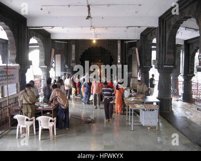 People inside temple in Bhimashankar, Maharashtra, India Stock Photo