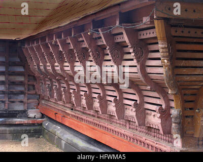 Carved temple wall of Dharmashastra Temple, Tagari, Kerala, India Stock Photo