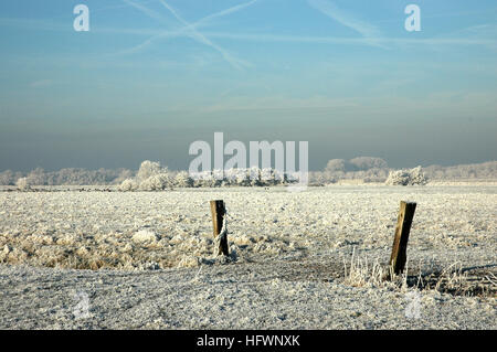 Winter landscape near Houten, The Netherlands Stock Photo