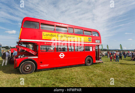 Vintage 1968 red AEC Routemaster London bus RML2760 on display at Dunsfold Wings & Wheels Air Show, Surrey, UK Stock Photo