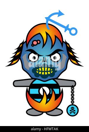 Pirate monster Stock Vector