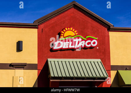 St. George - Circa December 2016: Del Taco Fast Food Location. Del Taco specializes in Mexican and American food I Stock Photo