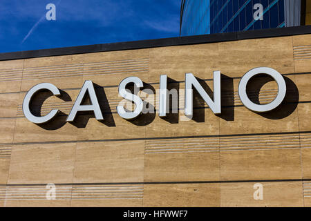 Las Vegas - Circa December 2016: Casino Entrance Sign at the M Resort I Stock Photo