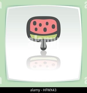 Vector outline fruit ice cream lolly food icon on white flat square plate. Elements for mobile concepts and web apps. Modern infographic logo and pict Stock Vector