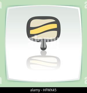 Vector outline fruit ice cream lolly food icon on white flat square plate. Elements for mobile concepts and web apps. Modern infographic logo and pict Stock Vector