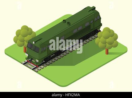train locomotive vector isometric Stock Vector