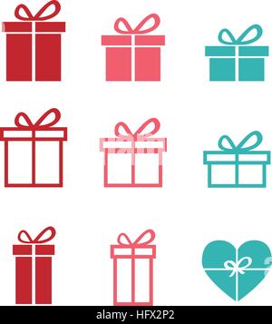 Set of gift icons and symbol, vector design Stock Vector