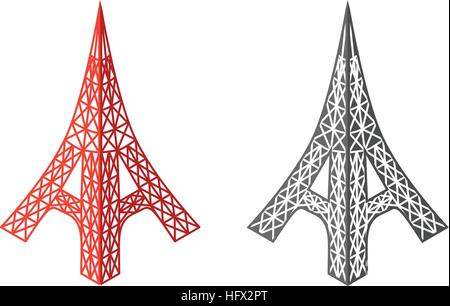 Eiffel tower icons in isometric style, vector design Stock Vector