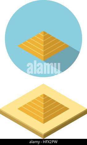 Egypt pyramid icon. Isometric of Egypt pyramid vector icon for web ...