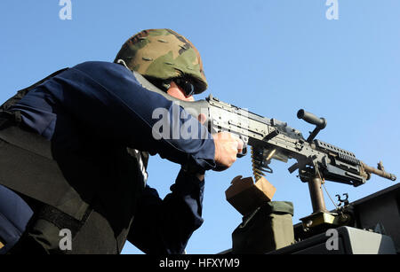 240b Target target practice with an M240B machine gun in the Gulf of Aden Stock ...