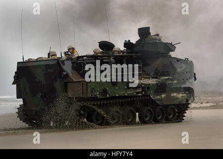 100604-M-4878R-038 CAMP PENDLETON, Calif. (June 4, 2010) Marines assigned to Bravo Company, 2nd Platoon of the 3rd Assault Amphibious Battalion (3rd AABN) conduct amphibious assault vehicle maneuvers on Red Beach at U.S. Marine Corps Base Camp Pendleton, Calif. during Dawn Blitz 10. Dawn Blitz is a series of amphibious operations involving Sailors and Marines to reinvigorate the core competency of amphibious operations and enhance interaction between the Navy and the Marine Corps. (U.S. Marine Corps photo by Lance Cpl. Joshua A. Rucker/Released) US Navy 100604-M-4878R-038 Marines conduct amphi Stock Photo