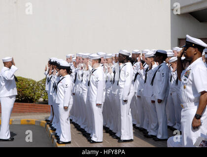 U.S. Navy Corpsmen recite the Corpsman Pledge during the 124th Corpsmen ...