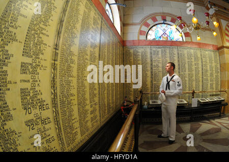 100831-N-6736S-052 CLEVELAND (Aug. 31, 2010) Machinist Mate 2nd Class Aaron Hammersmith, assigned to the guided-missile submarine USS Ohio (SSGN 726), studies the names of the 9,000 Civil War veterans who served with Cuyahoga County (Ohio) regiments. The tour is one of several events planned in Cleveland to celebrate Cleveland Navy Week Aug. 30 through Sept. 6, one of 19 Navy Weeks taking place throughout the United States this year. (U.S. Navy photo by Mass Communication Specialist 1st Class Katrina Sartain/Released) US Navy 100831-N-6736S-052 Machinist Mate 2nd Class Aaron Hammersmith, assig Stock Photo