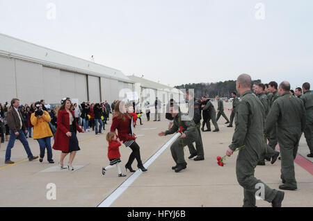 101219-N-1079B-655 VIRGINIA BEACH (Dec. 18, 2010) Pilots from Strike Fighter Squadron (VFA) 32 are greeted by friends and family members during a homecoming ceremony at Naval Air Station Oceana. VFA-32, part of Carrier Air Wing (CVW) 3, completed a seven-month deployment aboard the aircraft carrier USS Harry S. Truman (CVN 75). During their deployment, CVW-3 provided close air support, armed overwatch, electronic warfare, and intelligence, surveillance, and reconnaissance over Afghanistan in support of operations Enduring Freedom and New Dawn. (U.S. Navy photo by Mass Communication Specialist  Stock Photo