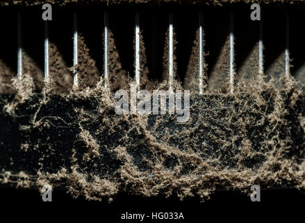 Dust on a computer ventilator. Stock Photo