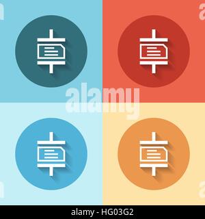 Colored Archive file sign icons flat design Stock Vector