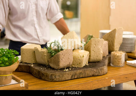 Blocks of Halvah of various flavours Stock Photo
