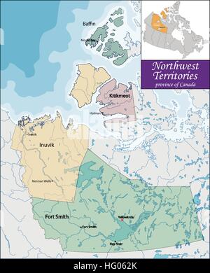 Map of the Great Bear Lake Northwest Territories canada Stock Vector ...