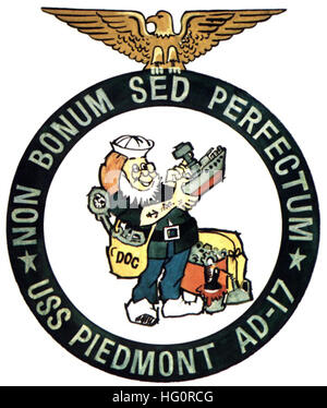 USS Piedmont (AD-17) crest c1968 Stock Photo