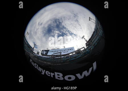 Jacksonville, FL, USA. 31st Dec, 2017. View of the 2016 Taxslayer Bowl between the Georgia Tech Yellow Jackets and the Kentucky Wildcats in which Georgia Tech won 33-18 at EverBank Field in Jacksonville, Florida on December 31, 2016. © Mpi34/Media Punch/Alamy Live News Stock Photo