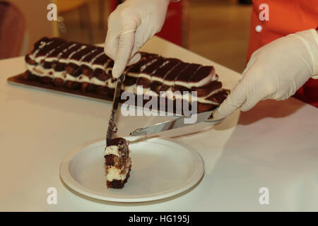 Freshly made Italian Dessert Tiramisu Cake Stock Photo