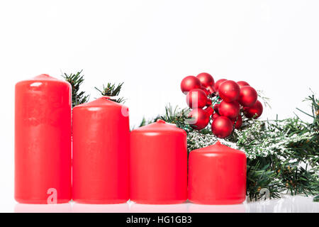 New Years and Christmas decoration on the table Stock Photo