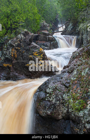 Waterfalls along the Cascade River, Cascade River State Park, 'Northshore', Lake Superior country, Minnesota, USA Stock Photo