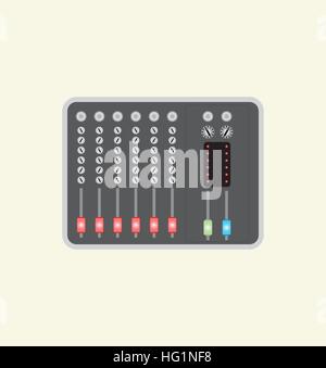 Component parts audio mixer knob and slider Vector Image