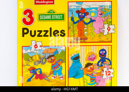 3 Sesame Street puzzles by Waddingtons Stock Photo