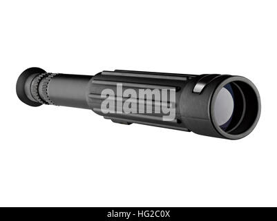 Russian telescope, optical instrument isolated on white with clipping path Stock Photo