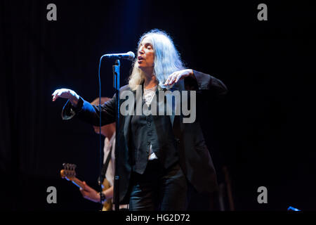 Turin, Italy, 27th July 2015 Patti Smith perfoms live the Horses tour Stock Photo