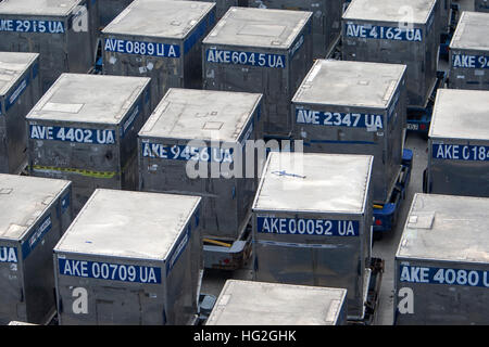 Air freight containers Narita Airport Tokyo Japan Stock Photo