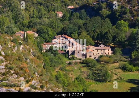 Navacelles im Süden Frankreichs - village Navacelles, Herault southern France Stock Photo