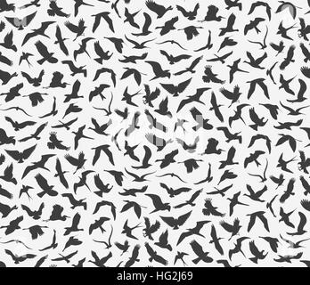 seamless pattern of flying birds Stock Vector