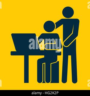 internet parenting kids guide icons Stock Vector