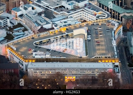 Aerial view, Thier Gallery at night, shopping center, Dortmund, Ruhr aeria, north rhine-westphalia, Germany, Europe, Aerial view Stock Photo