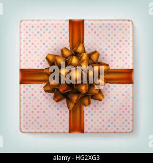 Orange ribbon bow. EPS 10 Stock Vector