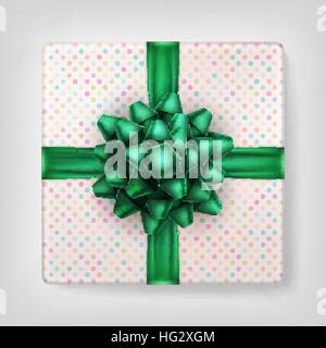 Green Christmas present. EPS 10 Stock Vector