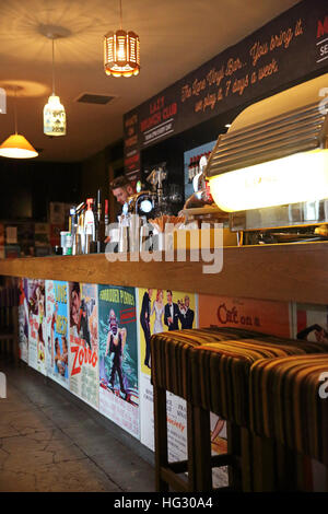 The Lane Vinyl Bar, next to the Grosvenor Cinema, on cobbled Ashton Lane, in Glasgow's West End, in Scotland, UK Stock Photo