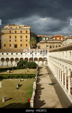 Rome. Italy. Baths of Diocletian. Michelangelo's Cloister in the church of Santa Maria degli Angeli. Stock Photo