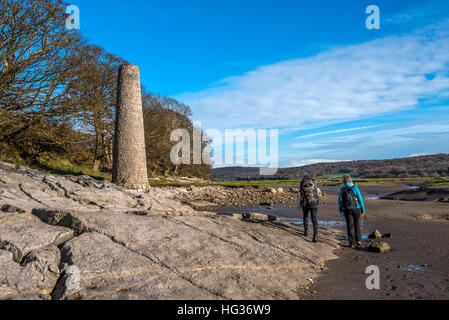 Copper Smelting Chimney at Jenny Brown's Point near Silverdale in Lancashire Stock Photo