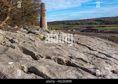 Copper Smelting Chimney at Jenny Brown's Point near Silverdale in Lancashire Stock Photo