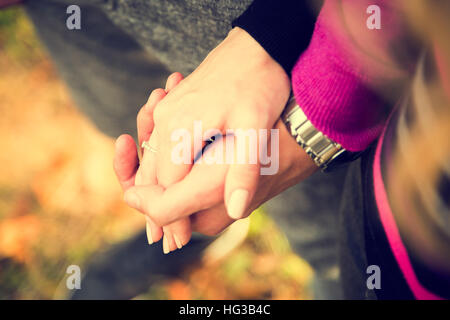 Closeup Hands of a Couple Held Together Stock Photo