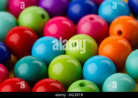 close up of many colored glass pearls beads texture Stock Photo