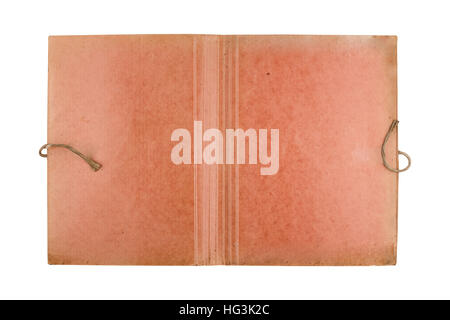 top view of open old document folder on white Stock Photo