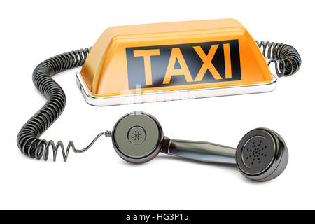 Taxi service concept, 3D rendering isolated on white background Stock Photo