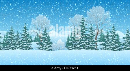 Seamless Christmas Landscape Stock Vector